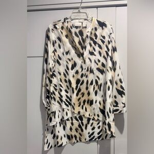 Animal print Chico's Black and Cream Tunic